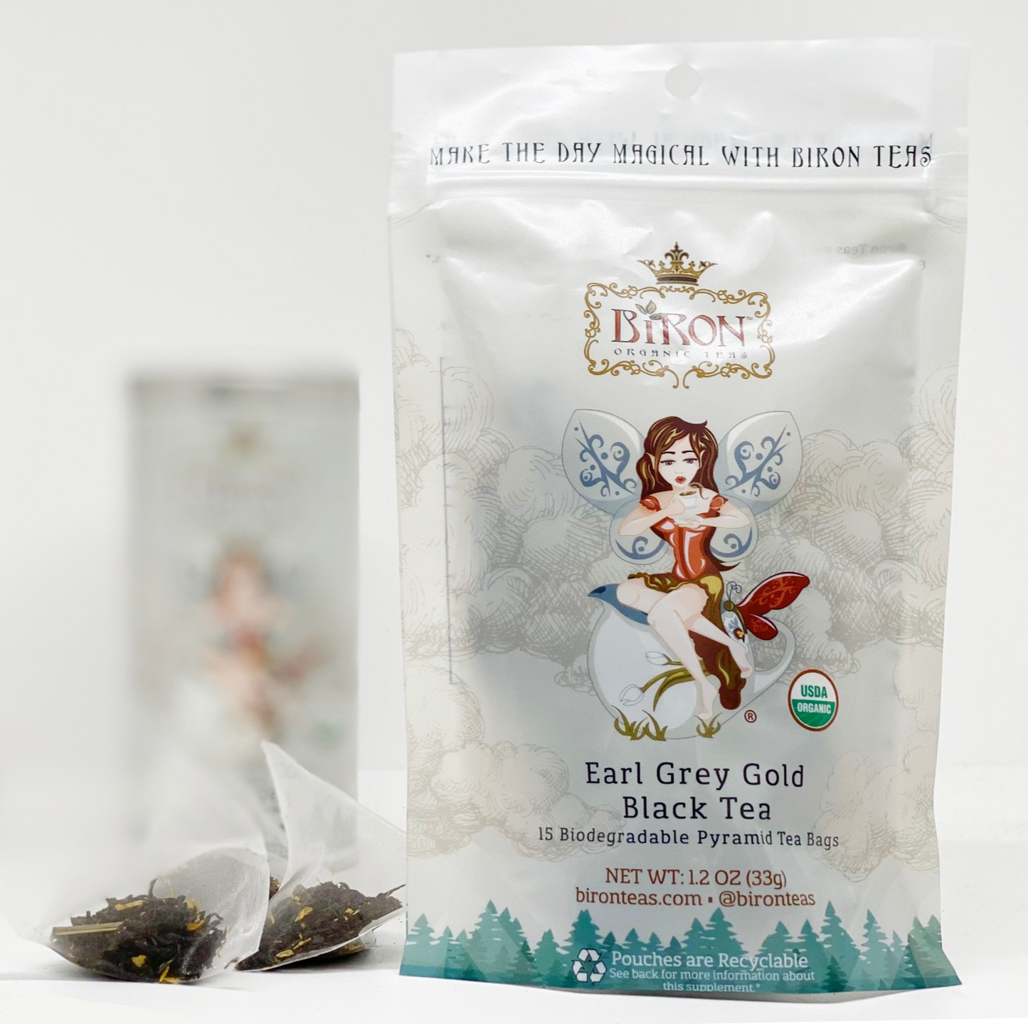 Earl Grey Gold Black Tea - 15 Pyramid Bags in Pouch