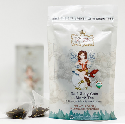 Earl Grey Gold Black Tea - 15 Pyramid Bags in Pouch