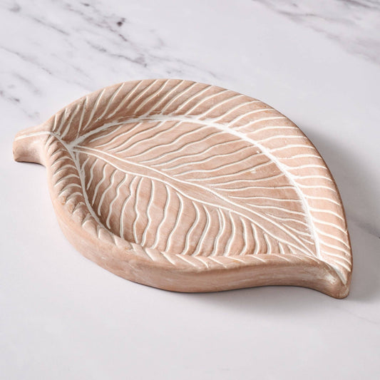Pama Terracotta Leaf Bird Feeder