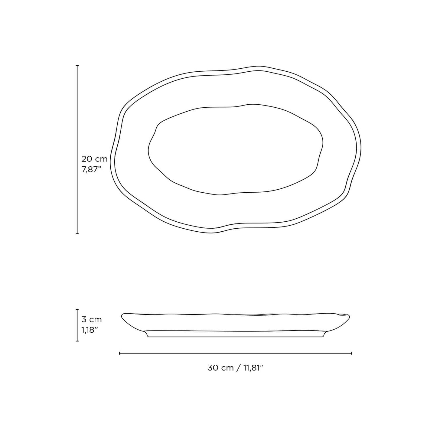 Shallow Oval Platter