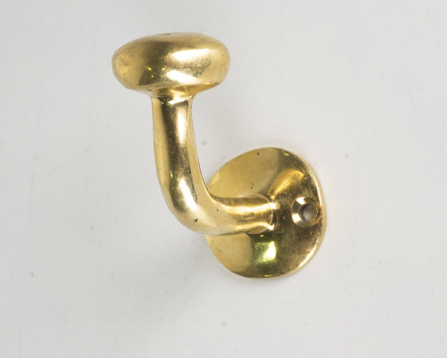 Set of Handcrafted Unlacquered Brass Hooks For Wall