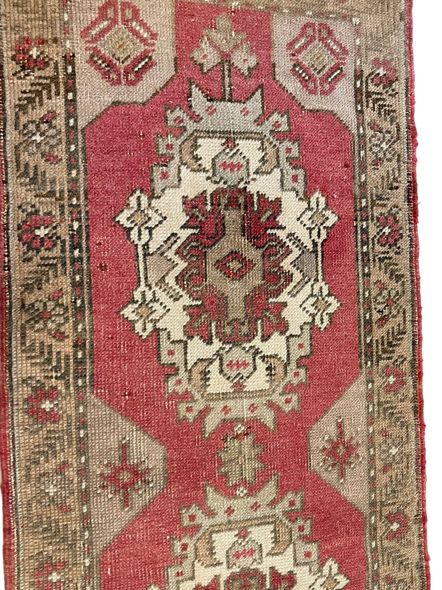 Handmade Vintage Turkish Rug Doormat | 2 x 4.4 "