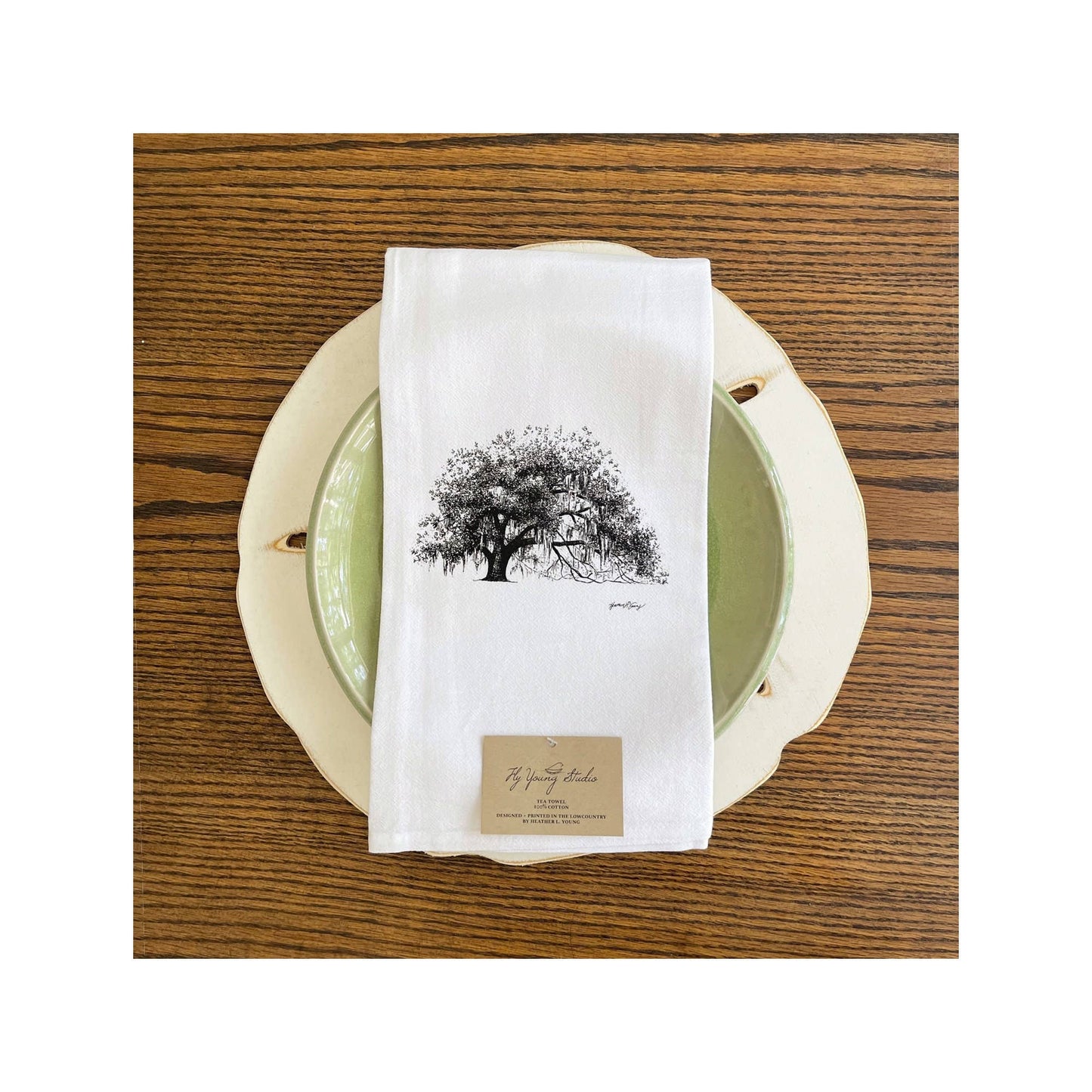 Ophelia Oak Tree Cotton Flour Sack Kitchen Towel