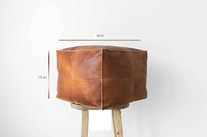 Moroccan Leather Pouf