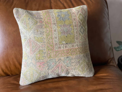 Rainbow | 16'  Vintage Turkish Rug Pillow