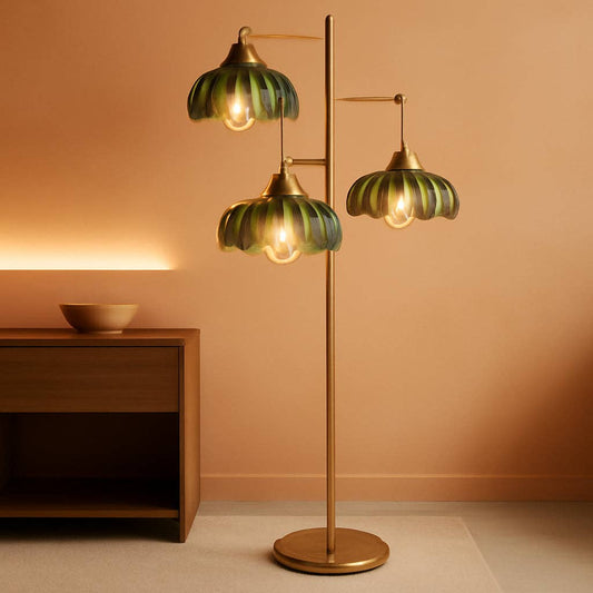 Floor Lamp - gold and green