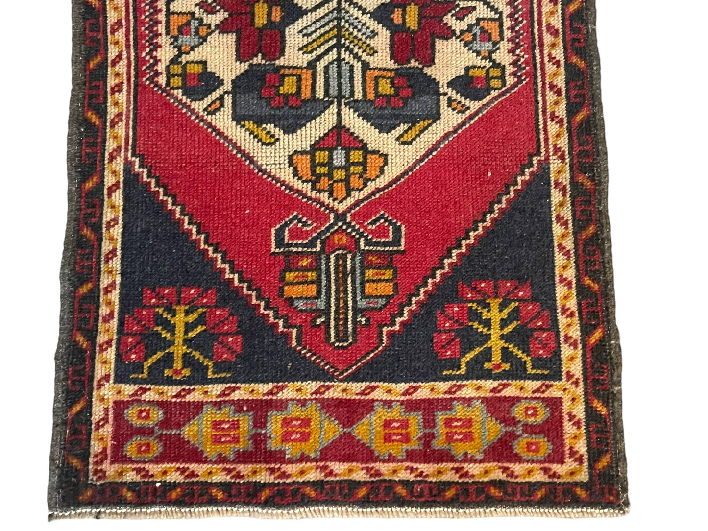 Vintage Turkish Rug Doormat | 1.9 x 3.7
