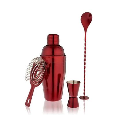 Stainless Steel Barware Set - Set of 4 - ASSORTED COLORS
