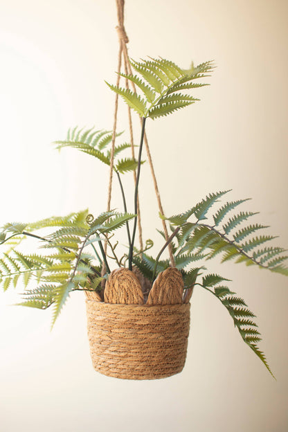 WOVEN SEAGRASS HANGING PLANTER BASKET