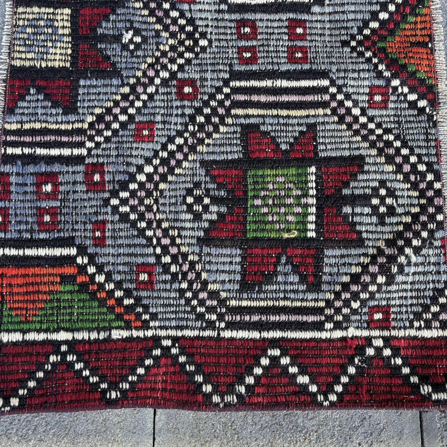 Vintage Turkish Anatolian Kilim Rug 1.8x4 ft Door Mat