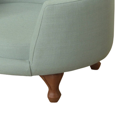 Curved Design Wooden Pet Love Seat With Fabric Upholstery