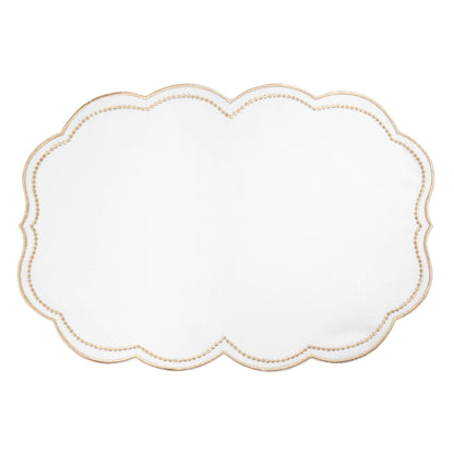 Embroidered Polka Dot Placemat w/ Scallop Edge