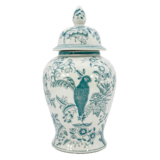 Blue & White Chinoiserie Ceramic Jar