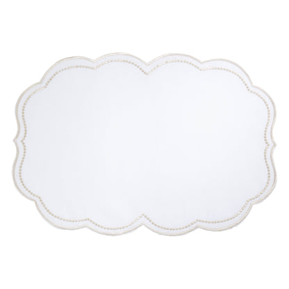 Embroidered Polka Dot Placemat w/ Scallop Edge