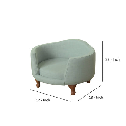 Curved Design Wooden Pet Love Seat With Fabric Upholstery
