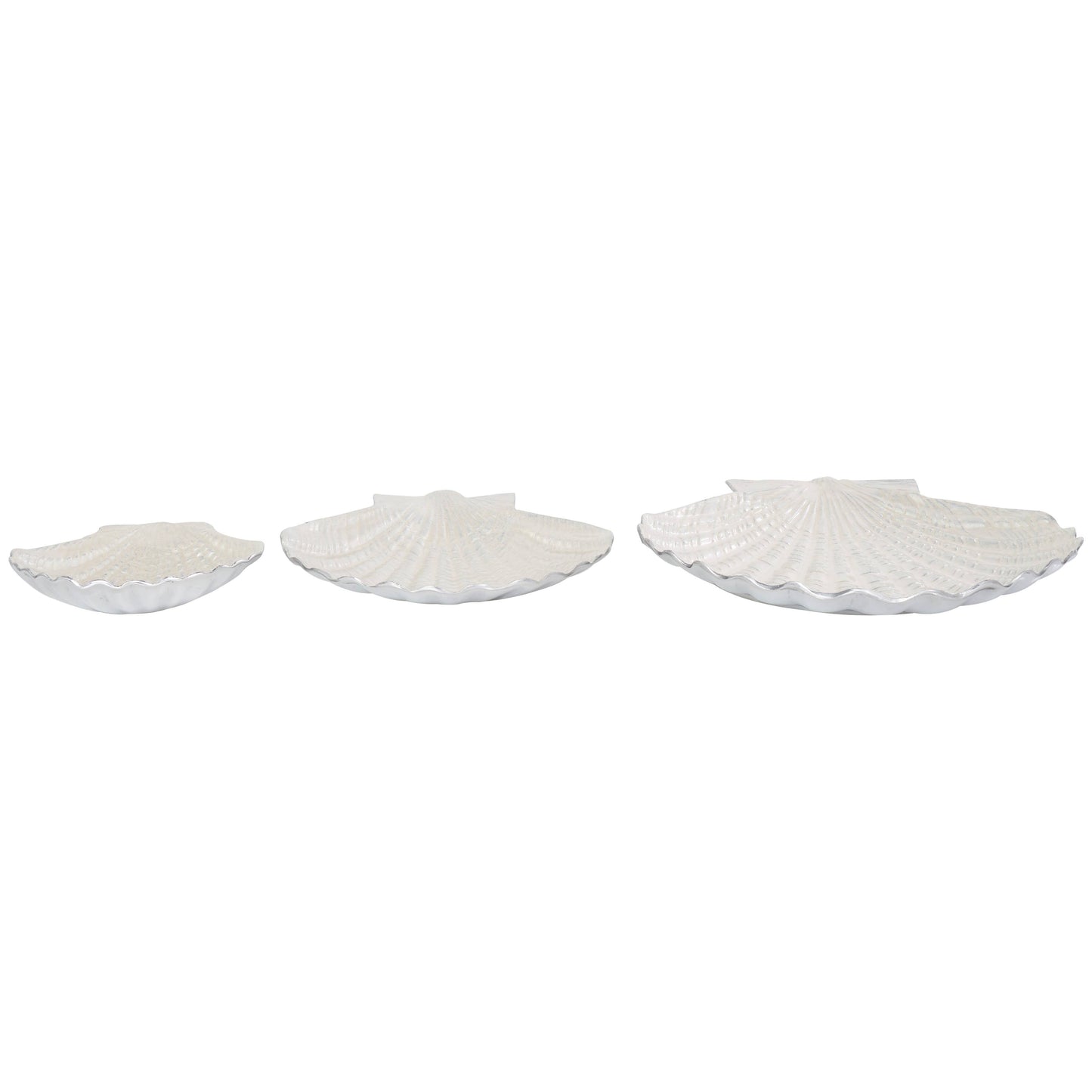 Coastal White Aluminum Metal Decorative Bowl Set
