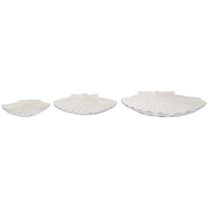 Coastal White Aluminum Metal Decorative Bowl Set