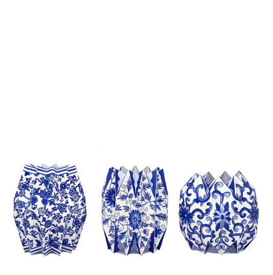 Blue Chinoiserie Paper Vase Wraps