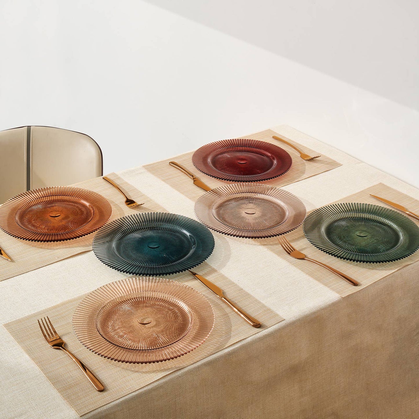 Ribbed Glass Plates