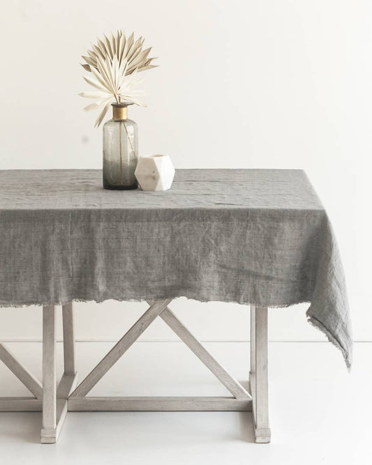 Stone Washed Linen Tablecloth // 84" x 60"