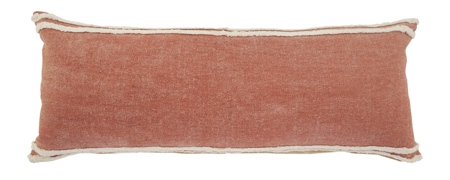 Soft Striped Cinnamon Lumbar Throw Pillow