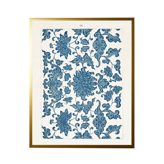Chinoiserie Fabric Plate In Blues*316