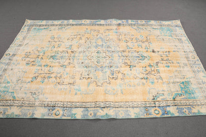 Vintage Turkish Rug, Pastel Tones, Handwoven Art