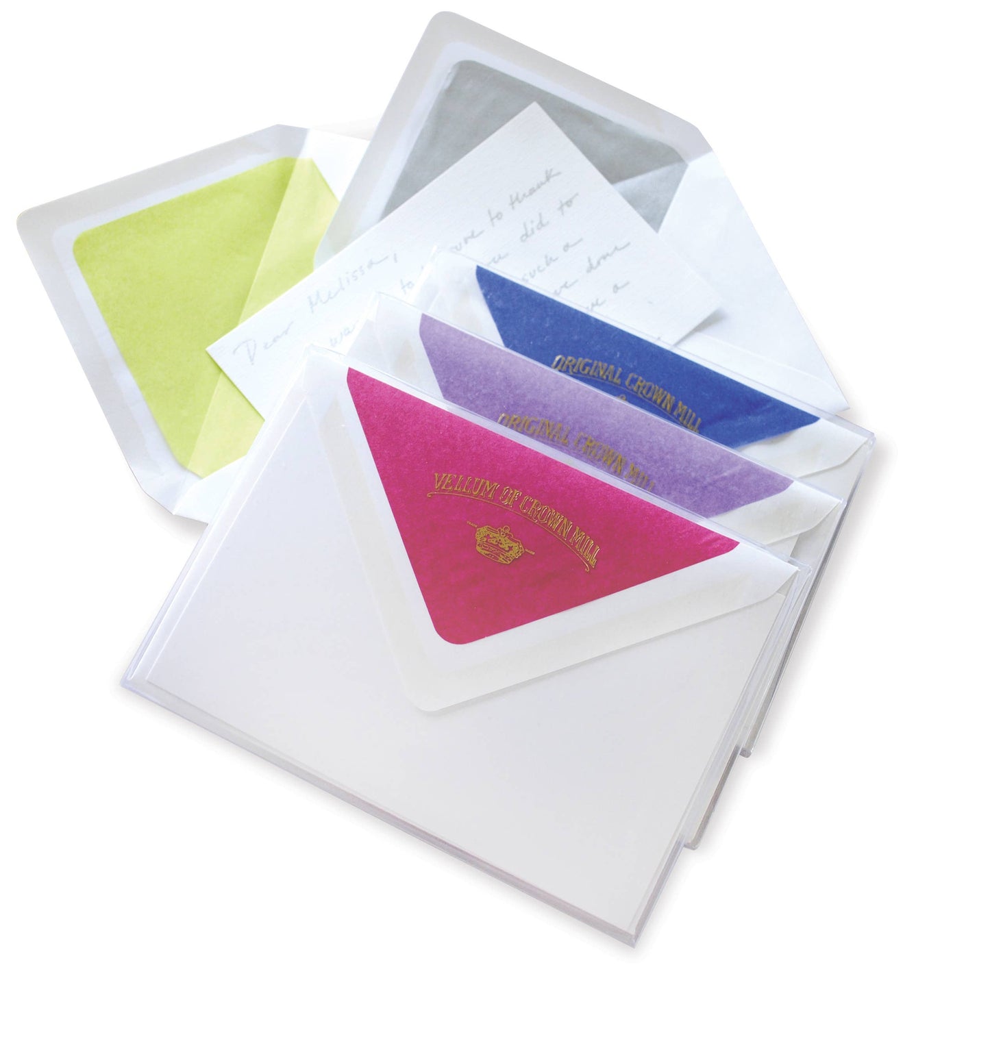 Original Crown Mill Silk Tissue White Laid Note Card Box