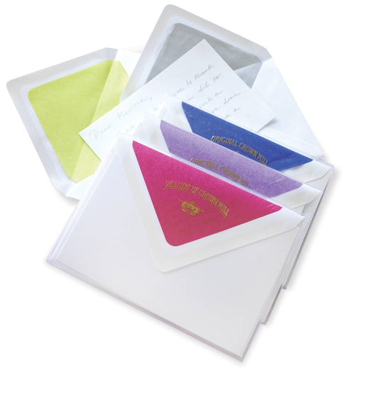 Original Crown Mill Silk Tissue White Laid Note Card Box