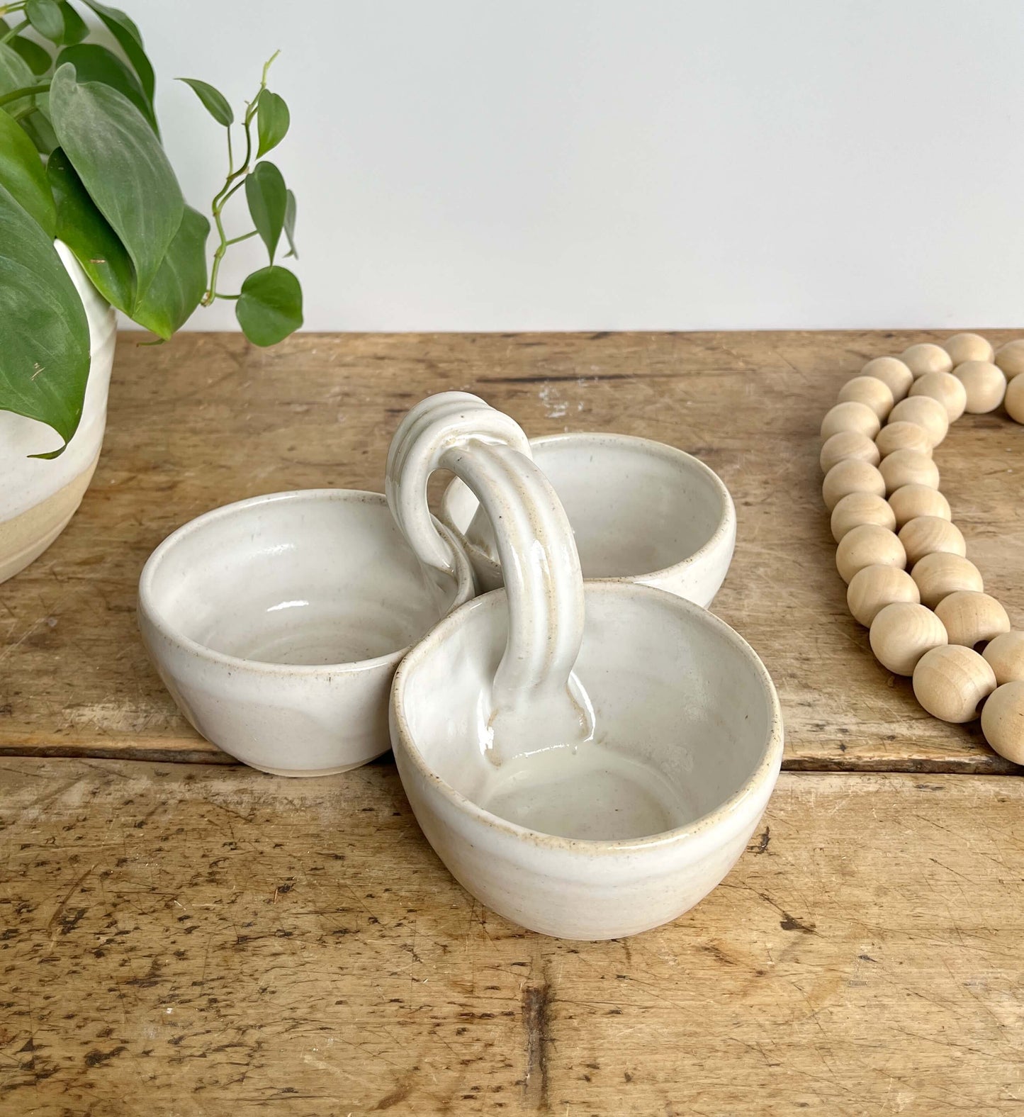 Triple Dip Platter Party Platter Ceramic Dip Tray