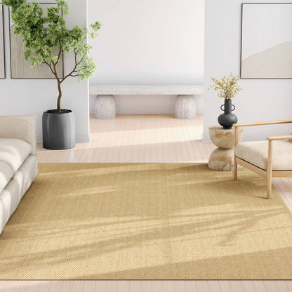 Well-Jute Boerboel Geometric Herringbone Beige Flatweave Rug - 2 Sizes