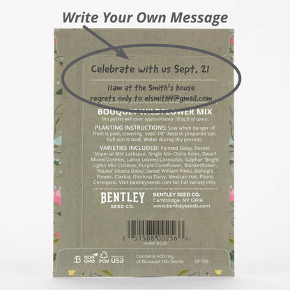Oh Baby Baby Shower Sage Green - Bouquet Wildflower Seed
