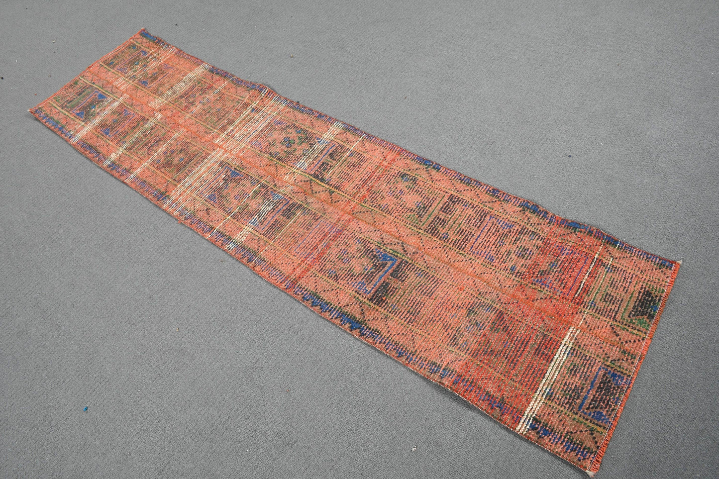 Vintage Turkish Runner, Red Bohemian Design