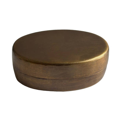 Oval Antiqued Brass Trinket Box ( 3" )