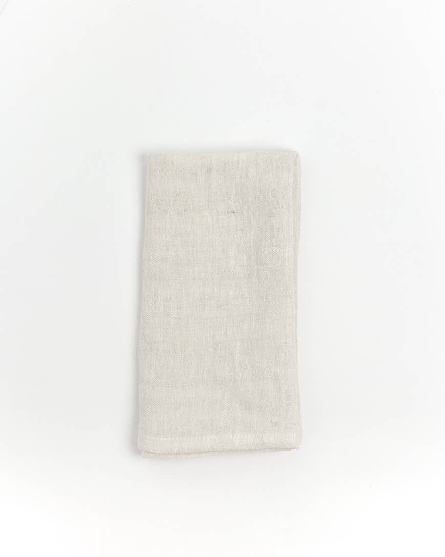 Stone Washed Linen Hemmed Dinner Napkin