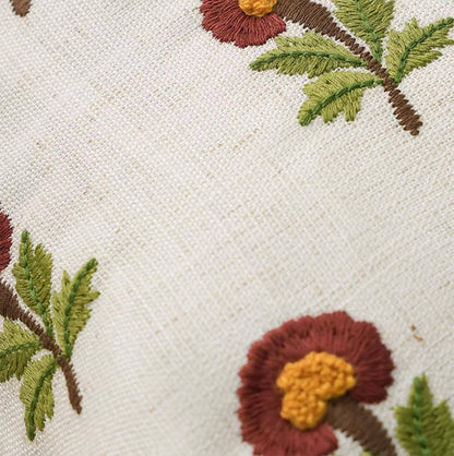 Flower Embroidery Throw Pillow