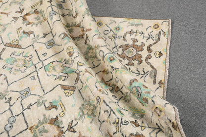 Turkish Rug, Vintage Area Rugs, Soft Pastel Colors