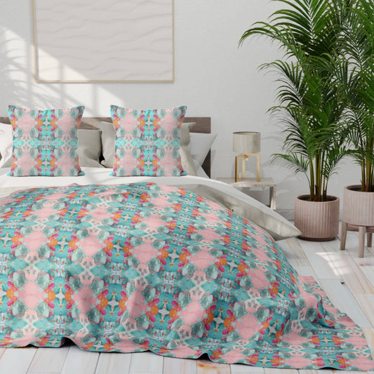 Mila 60x80” Sherpa Blanket Green Teal Aqua Blue Pink Peach