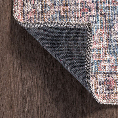 Maple Machine Washable Floral Medallion Area Rug