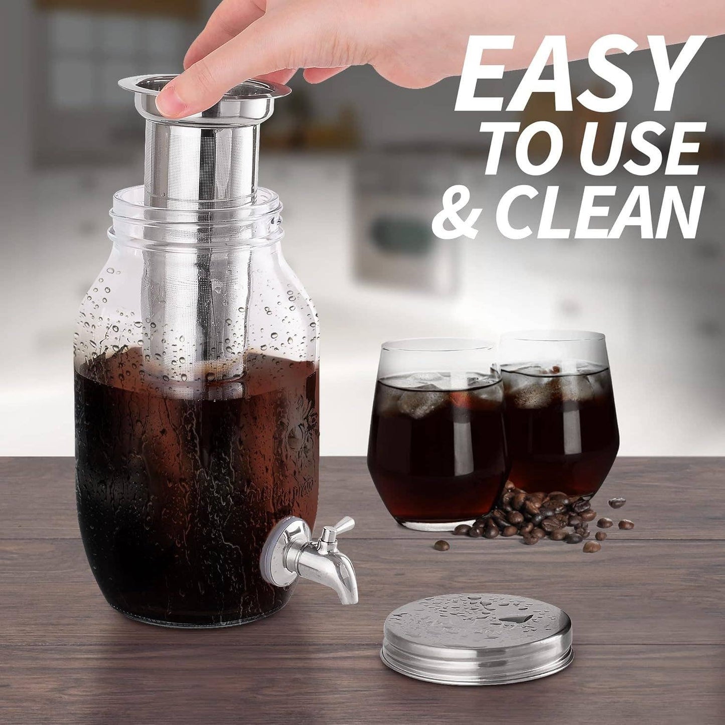 Cold Brew Coffee Maker - 1.5 Liter, Shatter-resistant Glass