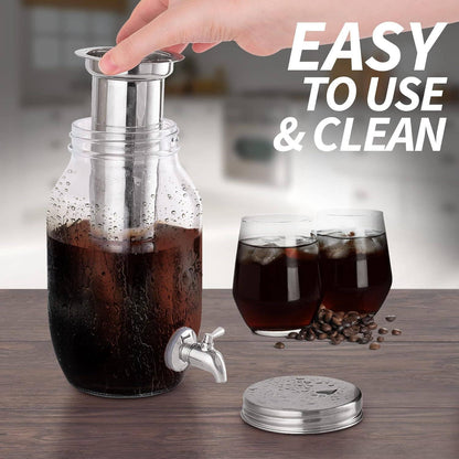 Cold Brew Coffee Maker - 1.5 Liter, Shatter-resistant Glass