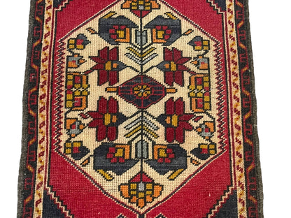 Vintage Turkish Rug Doormat | 1.9 x 3.7
