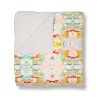 Cora 60x80” Sherpa Blanket Yellow Green Red Blue Orange