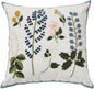 Flower Embroidery Throw Pillow