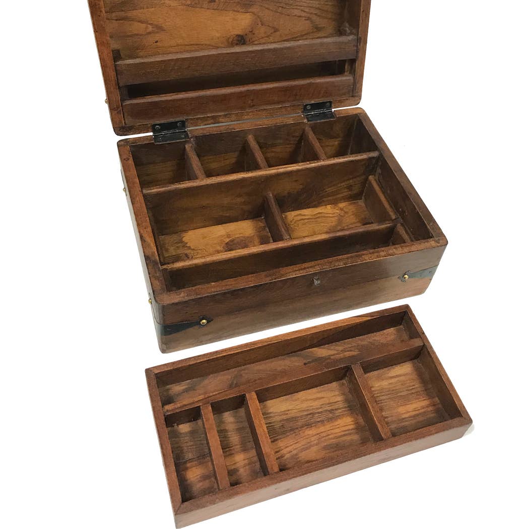 Colonial Distressed Traveling Writing Chest ( 11" )