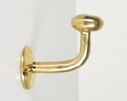 Set of Handcrafted Unlacquered Brass Hooks For Wall