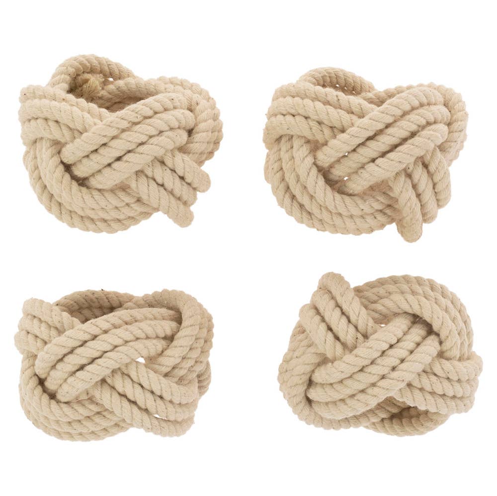 Sailors Knot Cotton Napkin Rings Set of 4