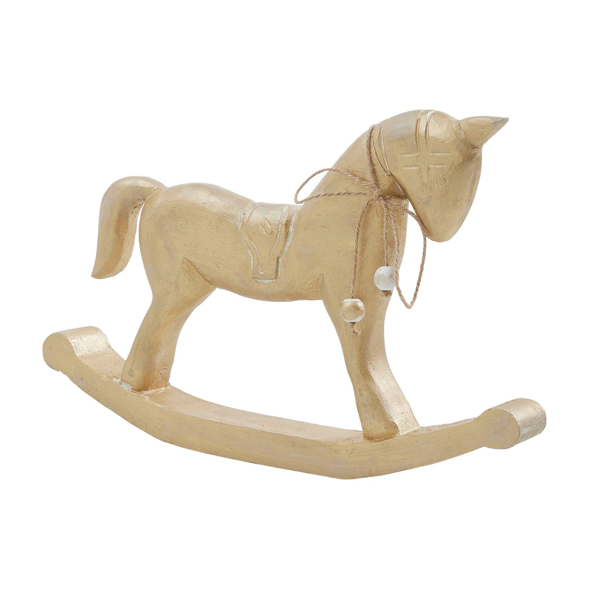 Brushed Gold Wooden Rocking Horse