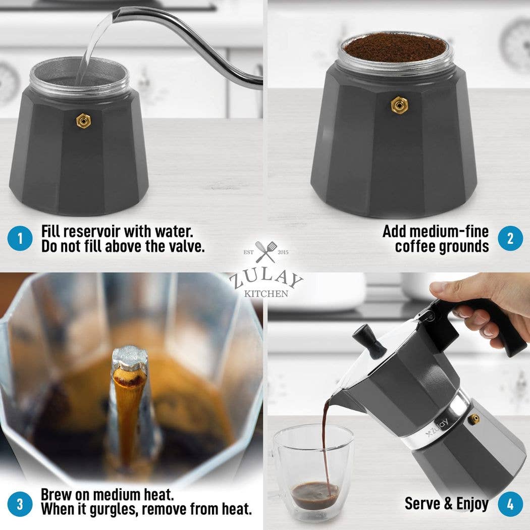 Stovetop Espresso Moka Pot - Italian Coffee Maker