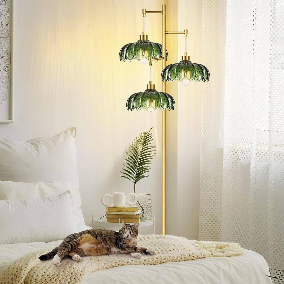 Floor Lamp - gold and green